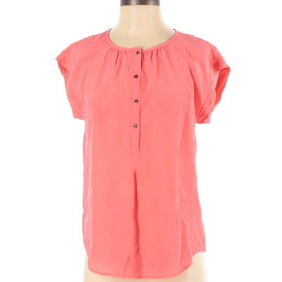 Madewell ~ Broadway & Broome ~ Silk coral blouse - Picture 1 of 5